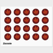 Sticker Rond Feuille d'automne (Feuille)