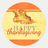 Sticker Rond feuille d'automne bon thanksgiving (Devant)