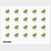 Sticker rond feuille de baie (Feuille)