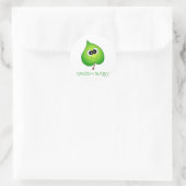 Sticker Rond Feuille de bébé verte (Sac)
