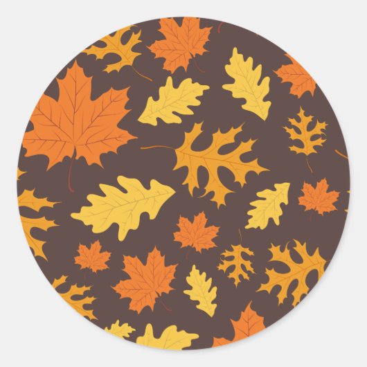 Sticker Rond Feuille de chute (Devant)