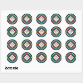 Sticker Rond Feuille de conception couleur triangle personnalis (Feuille)