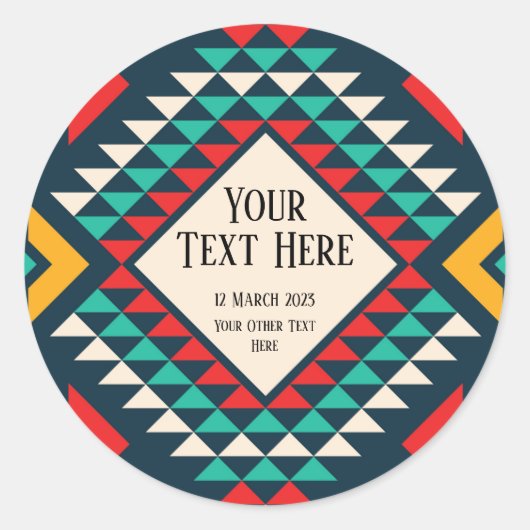 Sticker Rond Feuille de conception couleur triangle personnalis (Devant)