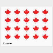 Sticker Rond Feuille de drapeau canadienne (Feuille)