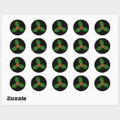Sticker Rond Feuille de houx (Feuille)