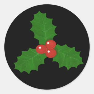 Sticker Rond Feuille de houx