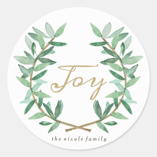 Sticker Rond Feuille de laurier d'Olive (Devant)