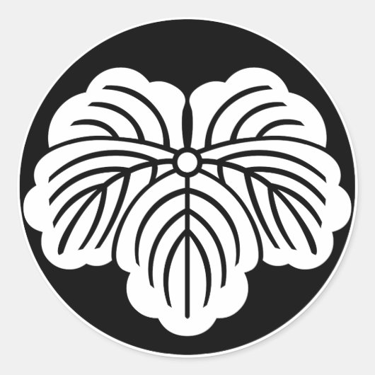 Sticker Rond Feuille de lierre dans un gâteau de riz (Devant)