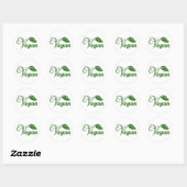 Sticker Rond Feuille de logo Vegan (Feuille)