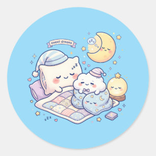 Sticker Rond Feuille de mini-autocollants Kawaii Sweet Dreams