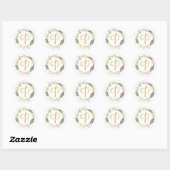 Sticker Rond Feuille de monogramme or P (Feuille)