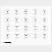 Sticker Rond Feuille de Monstera verte Mariage (Feuille)