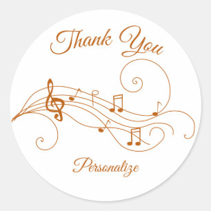 Sticker Rond Feuille de musique Merci de musique Personnaliser