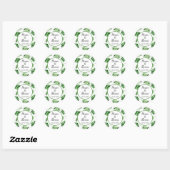Sticker Rond Feuille de palme tropicale Destination Mariage cla (Feuille)