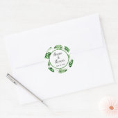 Sticker Rond Feuille de palme tropicale Destination Mariage cla (Enveloppe)