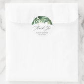Sticker Rond Feuille de palmier tropical aquarelle Merci (Sac)