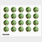 Sticker Rond Feuille de raisin vert (Feuille)