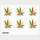 Sticker Rond feuille de rasta (Feuille)
