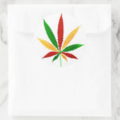 Sticker Rond feuille de rasta (Sac)