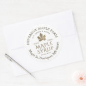 Sticker Rond Feuille d'érable au sucre d'érable au sirop d'érab (Enveloppe)