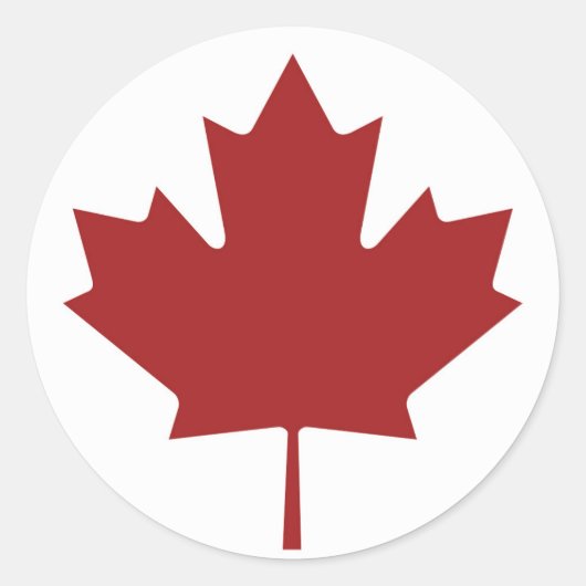 Sticker Rond Feuille d'érable canadienne (Devant)