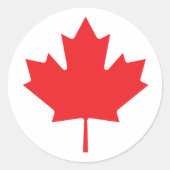 Sticker Rond Feuille d'érable canadienne (Devant)