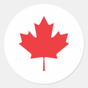 Sticker Rond Feuille d'érable canadienne