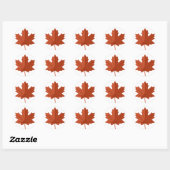 Sticker Rond Feuille d'érable canadienne Brown (Feuille)