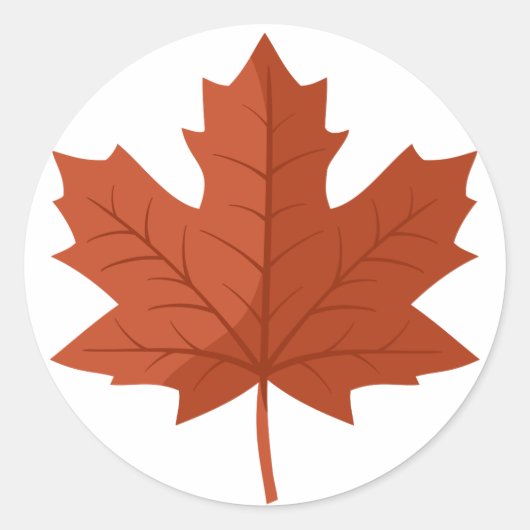 Sticker Rond Feuille d'érable canadienne Brown (Devant)