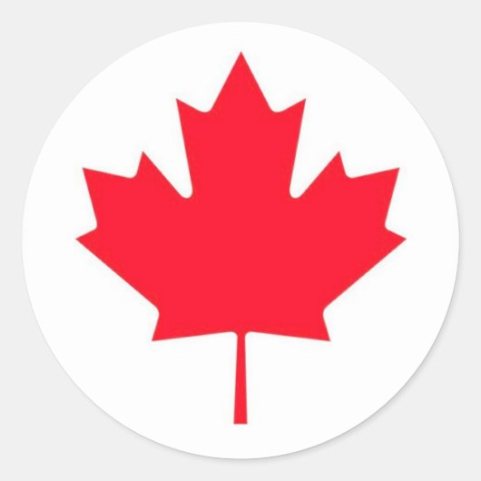 Sticker Rond Feuille d'érable canadienne. CANADA. (Devant)