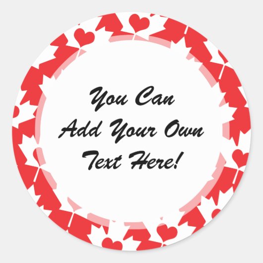 Sticker Rond Feuille d'érable canadienne classique de drapeau (Devant)