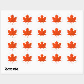 Sticker Rond Feuille d'érable canadienne orange (Feuille)