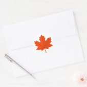 Sticker Rond Feuille d'érable canadienne orange (Enveloppe)