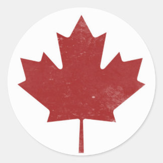 Sticker Rond Feuille d'érable canadienne robuste