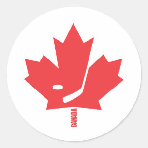 Sticker Rond Feuille d'érable d'hockey du Canada