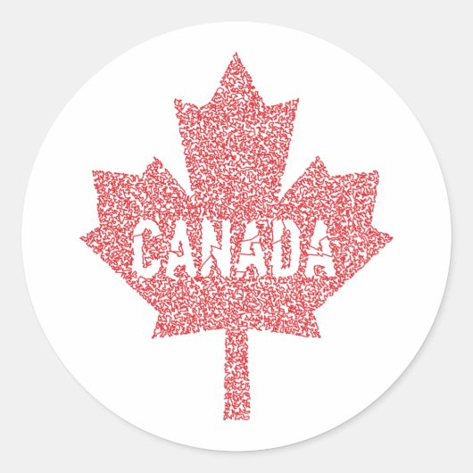 Sticker Rond Feuille d'érable du Canada (Devant)