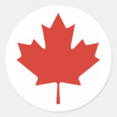 STICKER ROND FEUILLE D'ÉRABLE DU CANADA (Devant)