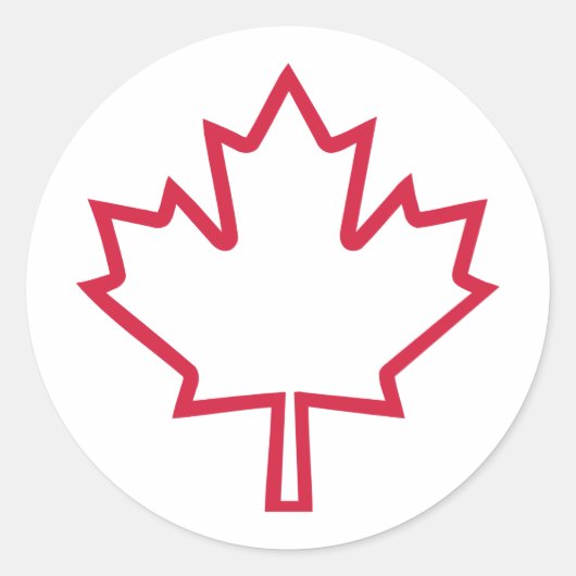 Sticker Rond Feuille d'érable du Canada (Devant)