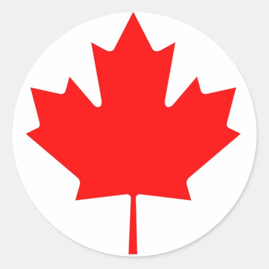 Sticker Rond Feuille d'érable du Canada (Devant)