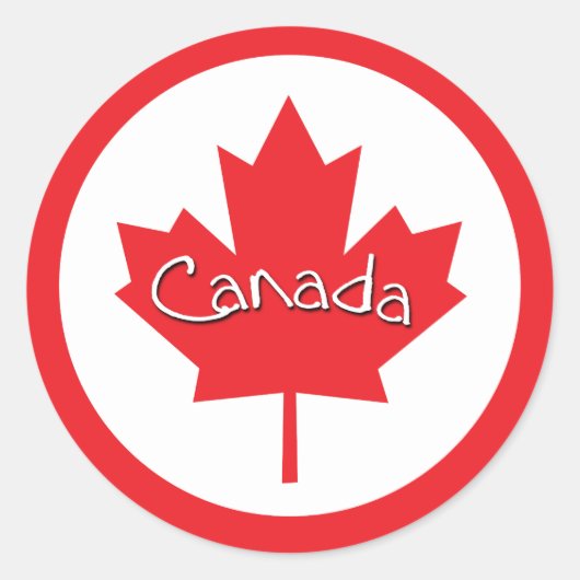 Sticker Rond Feuille d'érable du Canada (Devant)