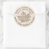 Sticker Rond Feuille d'érable Kraft texturée sur sirop d'érable (Sac)