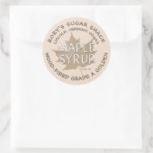 Sticker Rond Feuille d'érable Kraft texturée sur sirop d'érable (Sac)