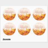 Sticker Rond Feuille d'érable Orange et Terracotta Mariage d'au (Feuille)