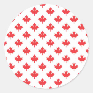 Sticker Rond Feuille d'érable rouge