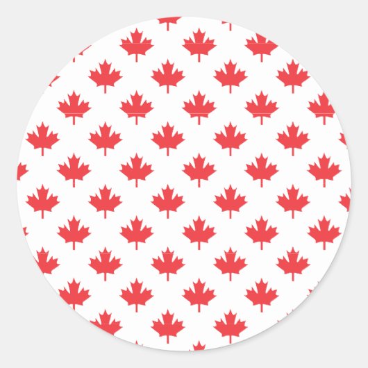 Sticker Rond Feuille d'érable rouge (Devant)