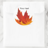 Sticker Rond Feuille d'érable rouge (Sac)