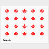 Sticker Rond Feuille d'érable rouge du Canada avec texte person (Feuille)