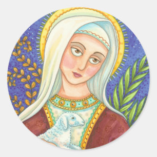 Sticker Rond Feuille D'ÉTIQUETTES RONDES CLASSIQUES Mary Et Lam