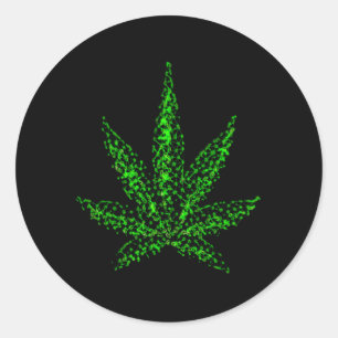 Sticker Rond Feuille d'herbe Abstraite