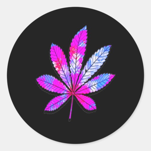 Sticker Rond Feuille d'herbe Abstraite (Devant)